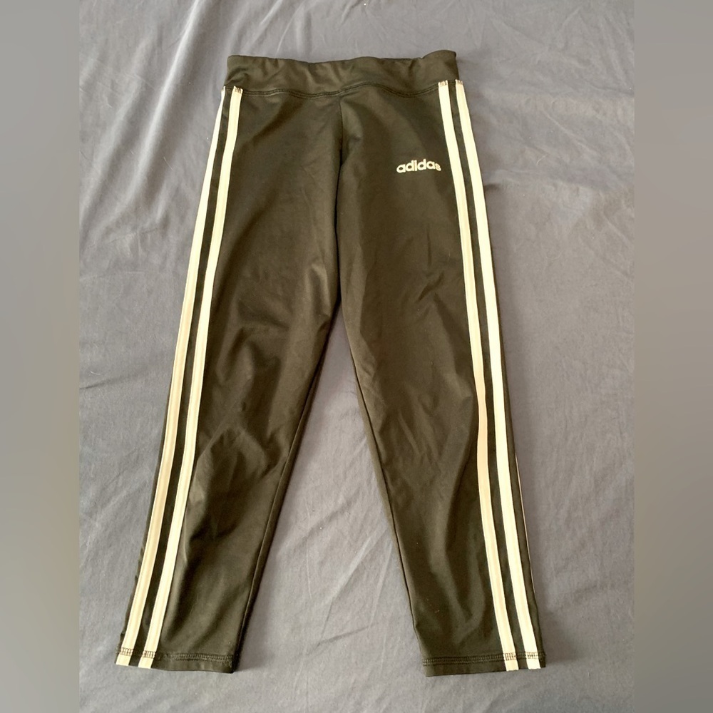 Adidas Size 10/12 Black Three 3 Stripe Warm-Up Exercise Sweat Active Wear Pants - Picture 1 of 7